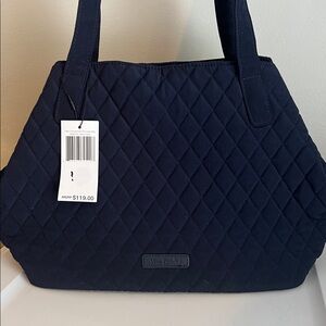 Vera Bradley Dark Blue Quilted Shoulder Bag